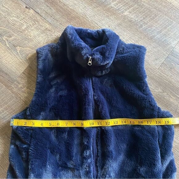 J. Crew Vest Plush Royal Blue Vegan Fur Medium Outerwear - Picture 12 of 12